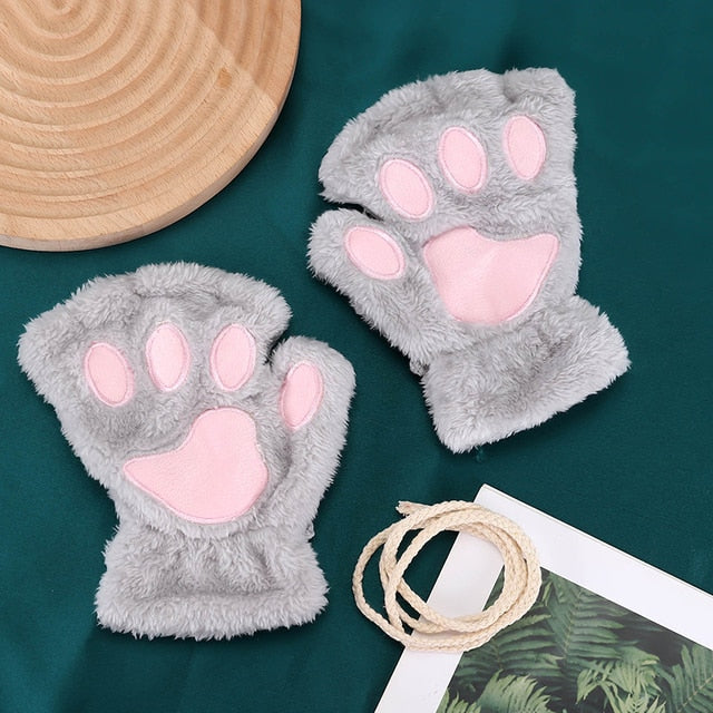 Cat Paw Gloves - Grey / One Size - Cat Gloves