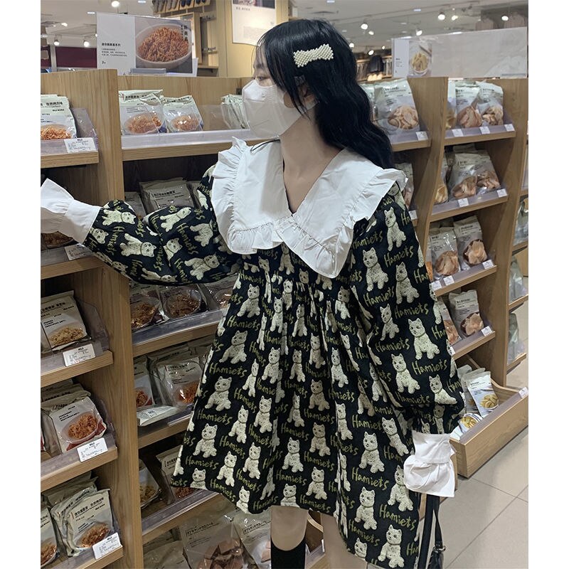 Cat Print Dress - Cat Dress