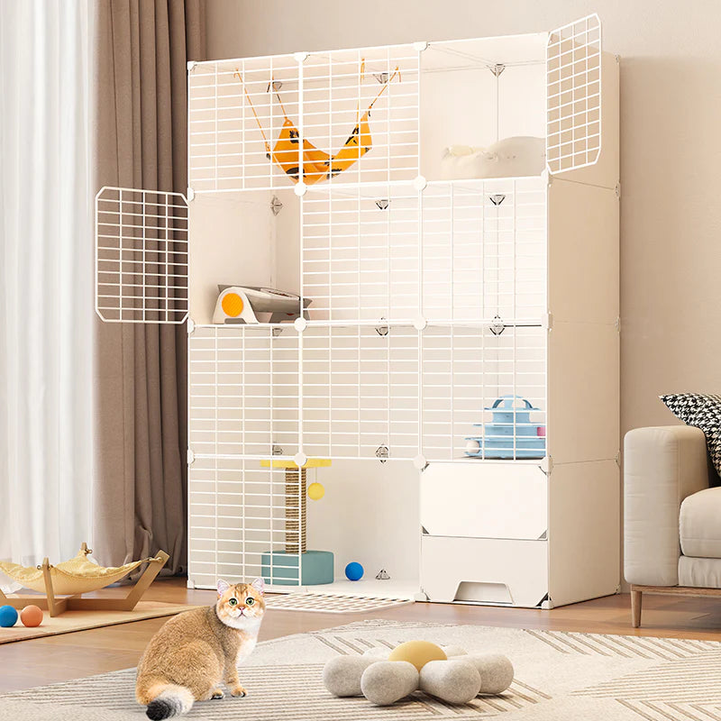 Indoor Cat Cage with Litter Box