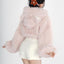 Kawaii Cat Ears Pink Plush Cropped Hoodie