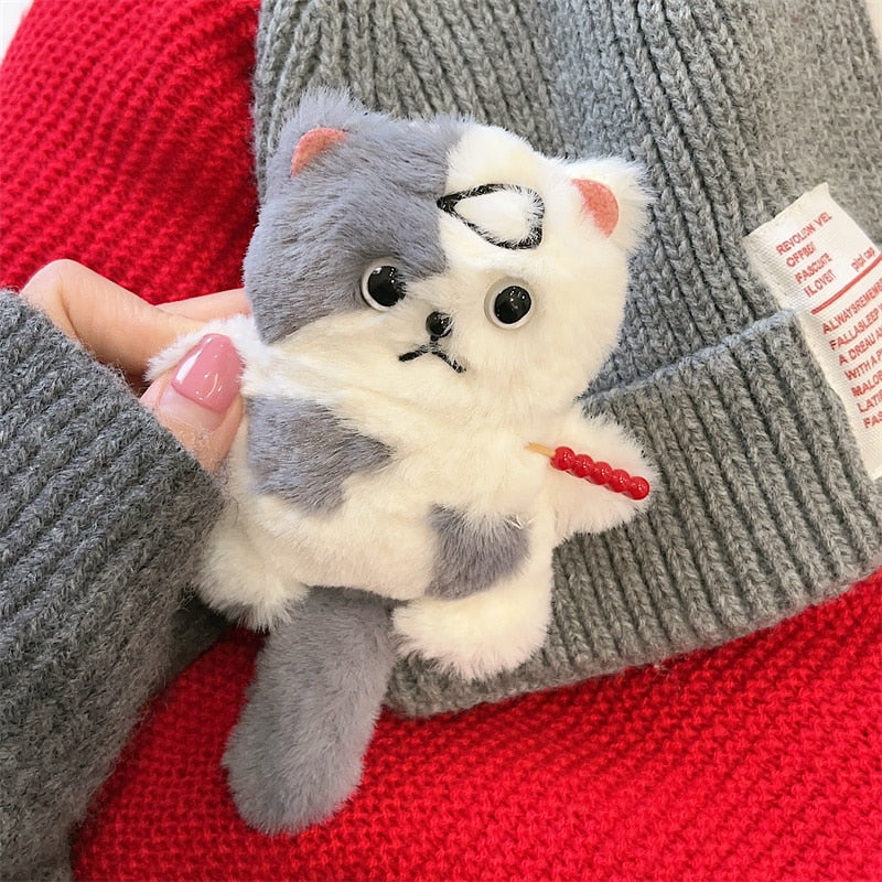 Kawaii Plush Cat Airpod case - Grey / For Airpods1 or 2 -