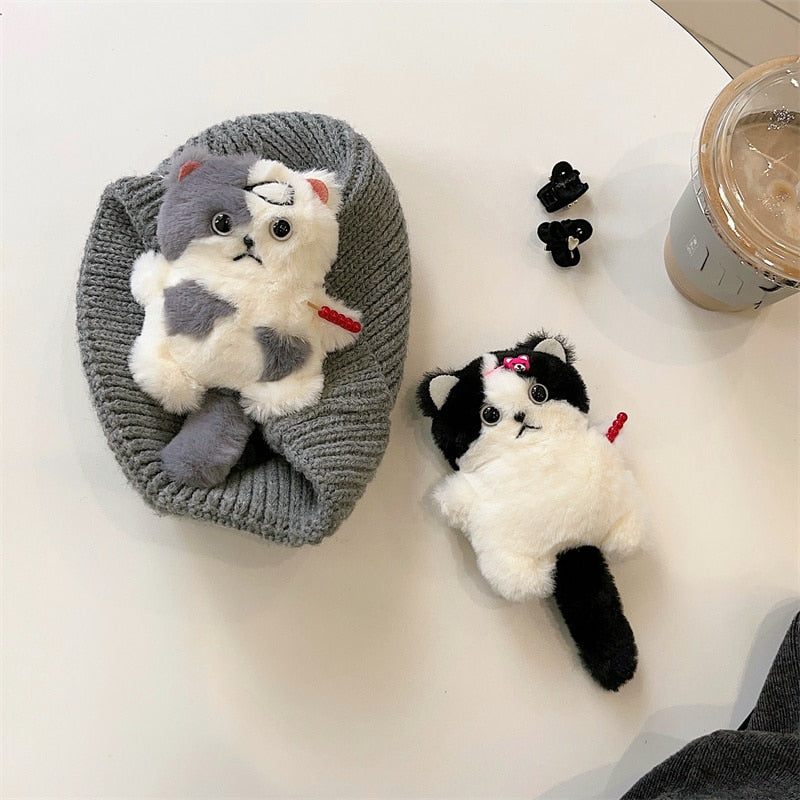 Kawaii Plush Cat Airpod case - Cat airpod Case
