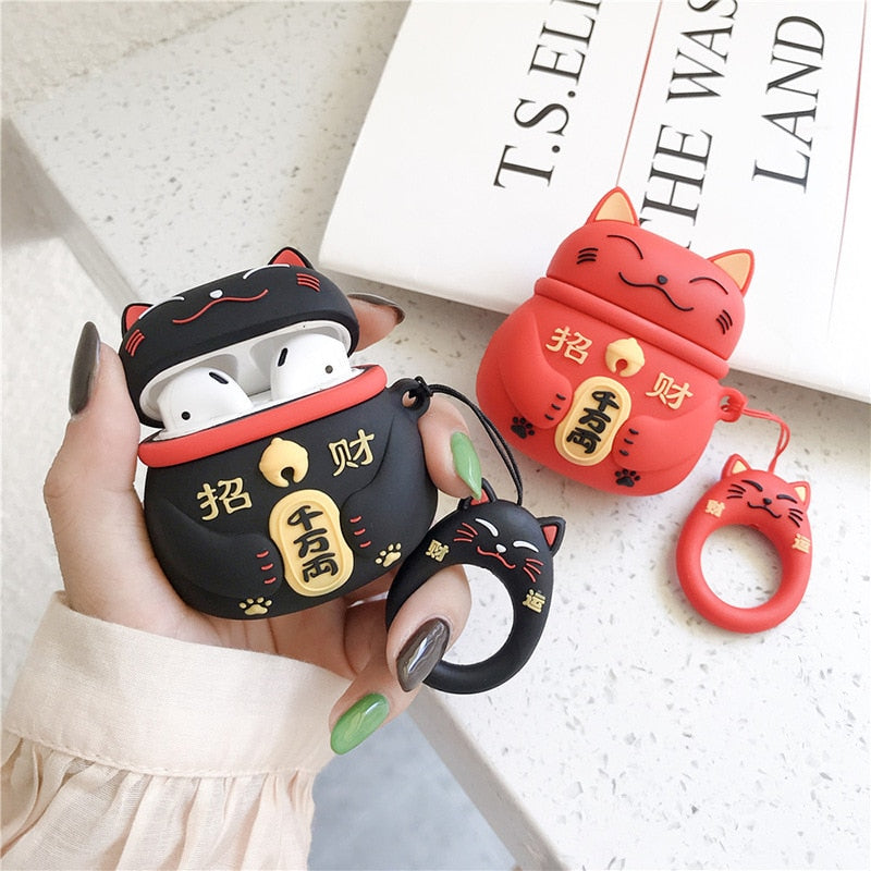 Lucky Cat Airpod Case - Cat airpod Case