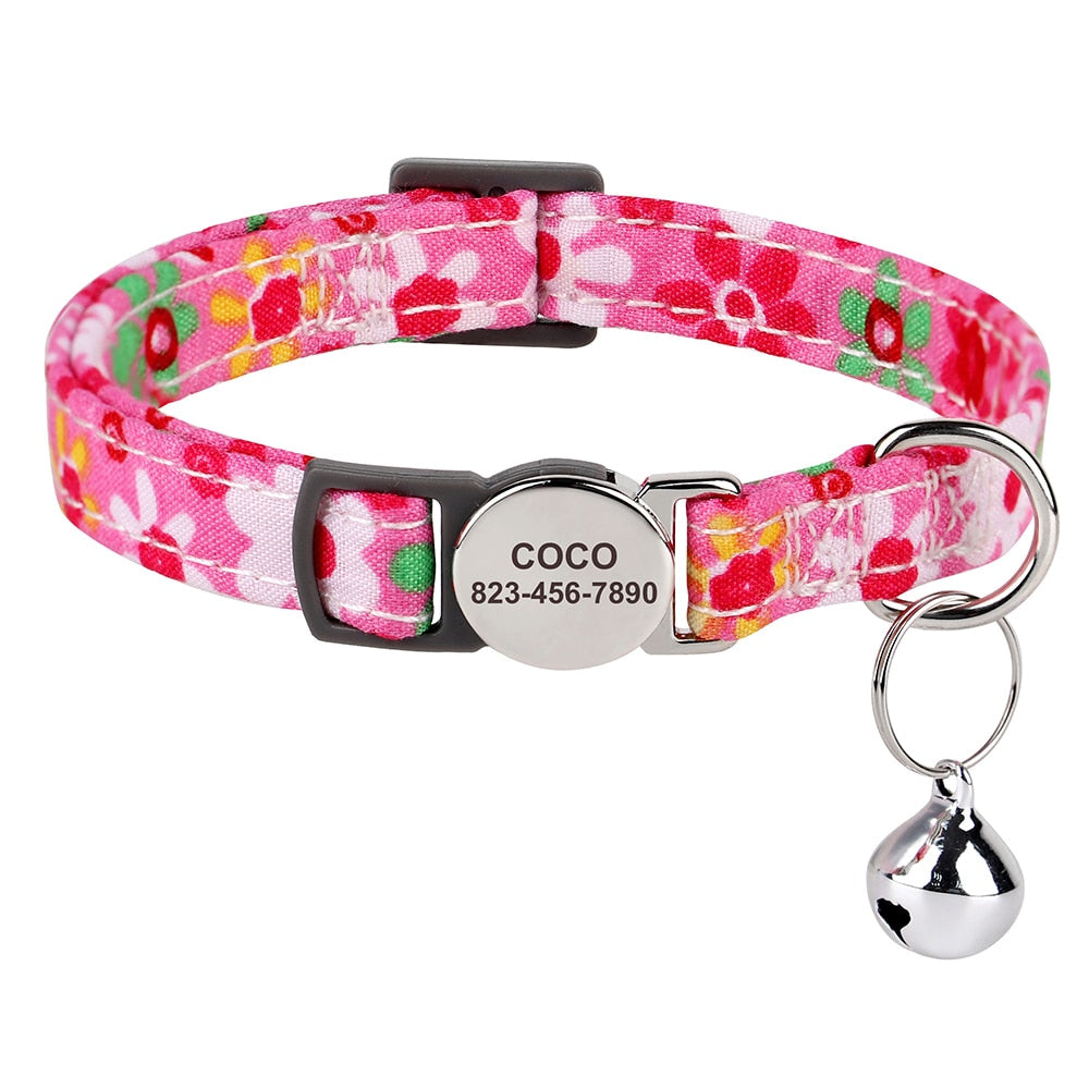 Personalized Cat Collar - HotPink / S