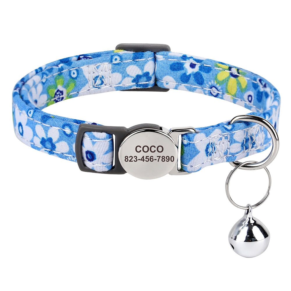 Personalized Cat Collar - LightSkyBlue / S