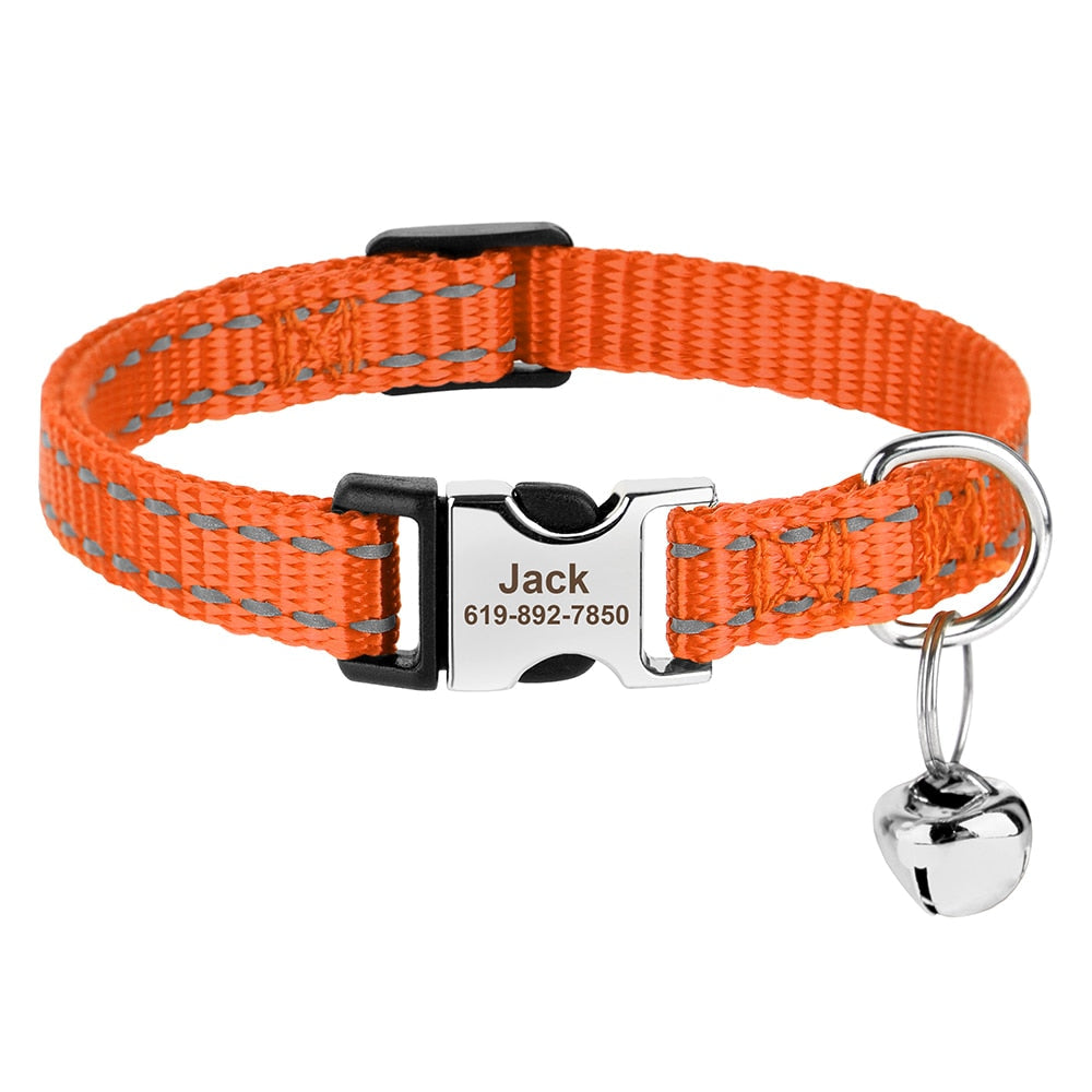 Personalized Cat Collar - DarkOrange / S