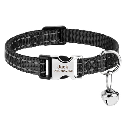 Personalized Cat Collar - Black / S