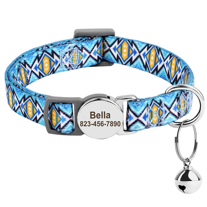 Personalized Cat Collar - CornflowerBlue / S