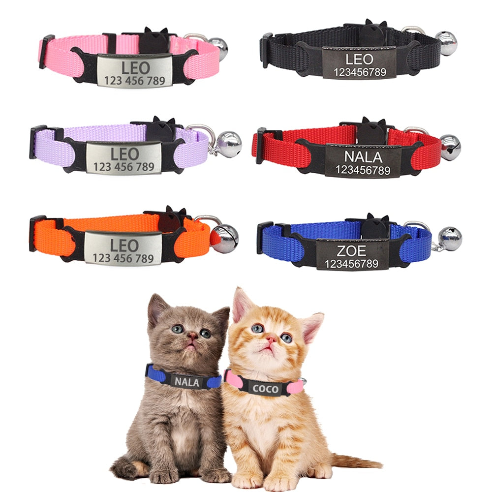 Personalized Cat Collar with Bell