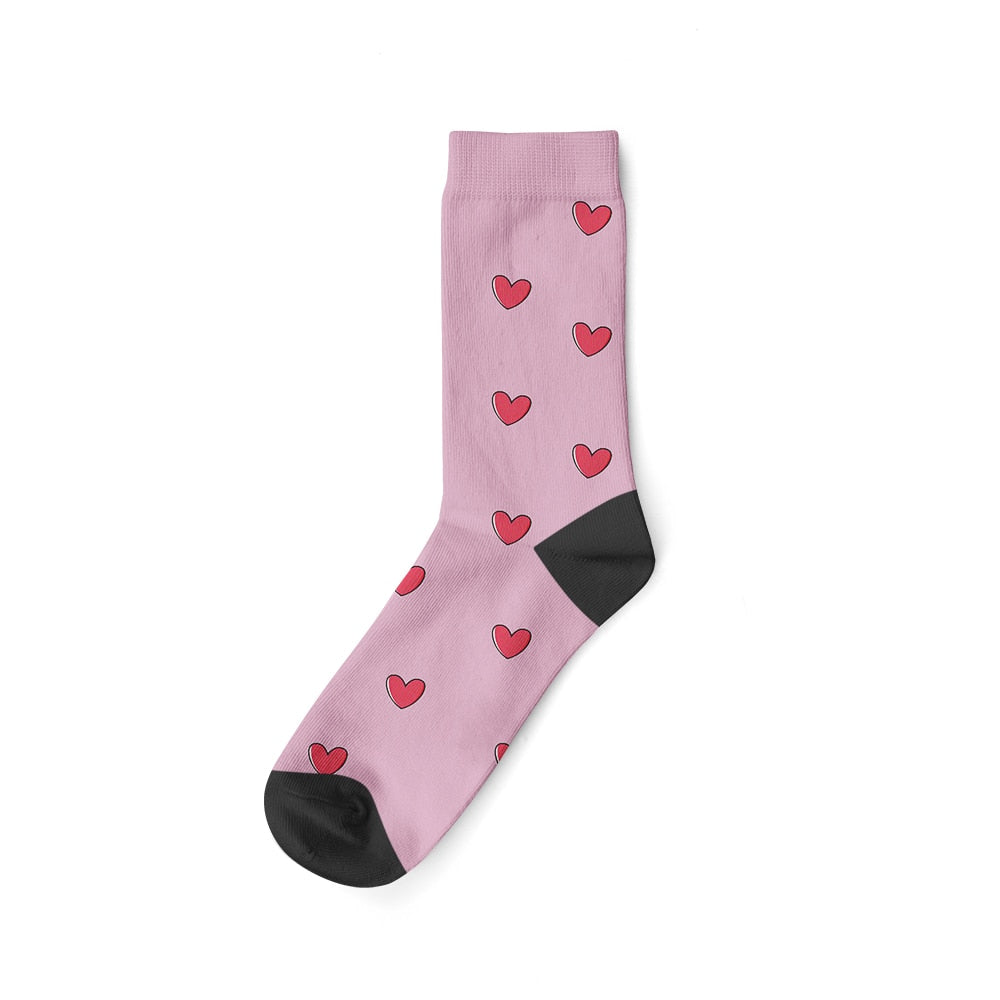 Personalized Cat Socks - Heart Pink