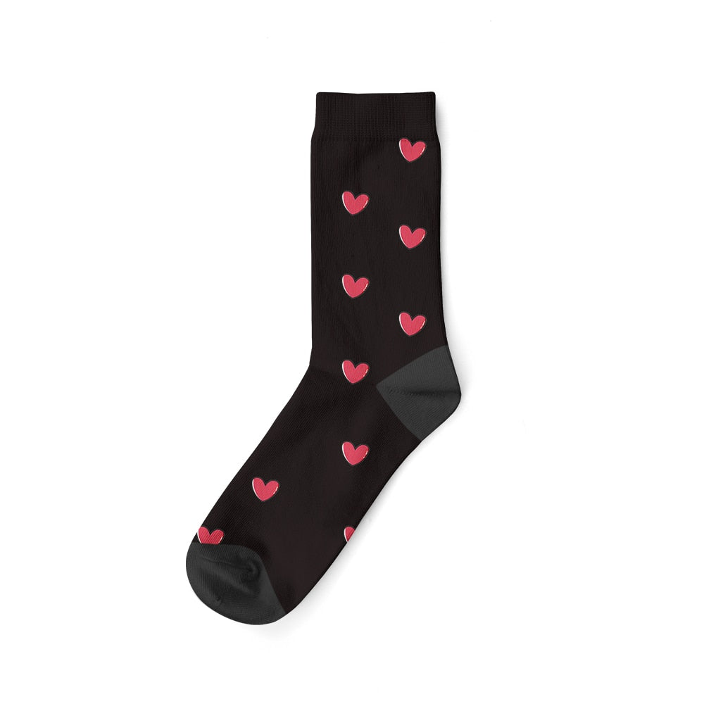 Personalized Cat Socks - Heart-Black