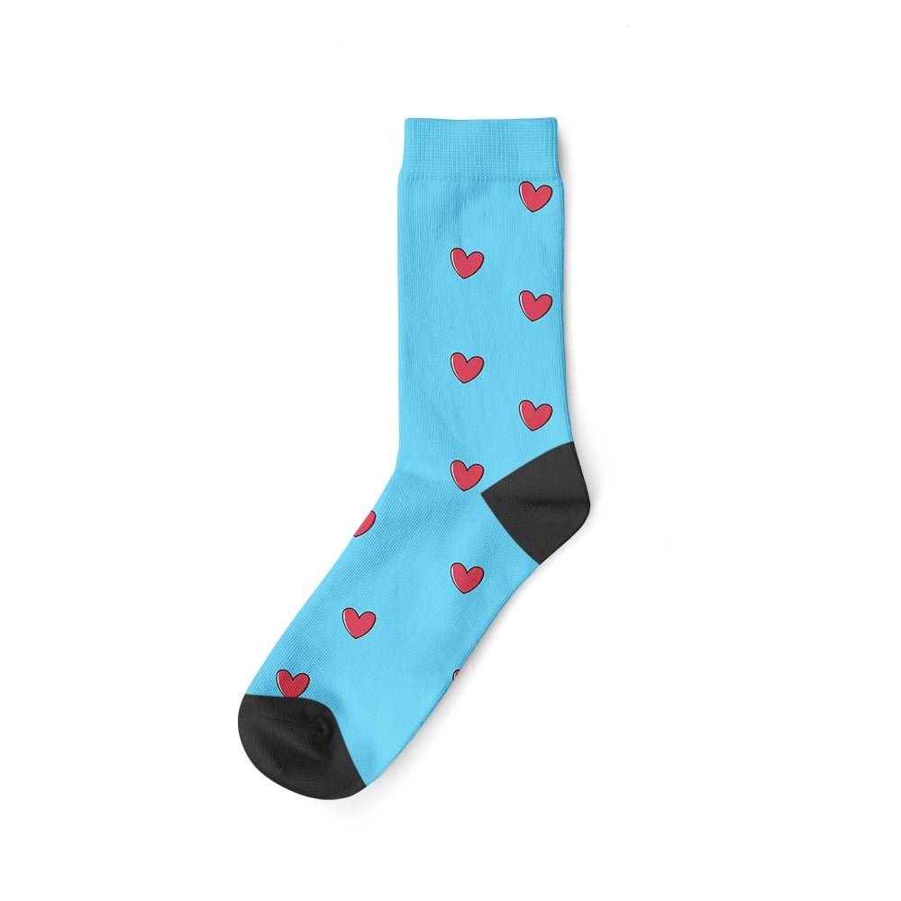 Personalized Cat Socks - Heart-Blue