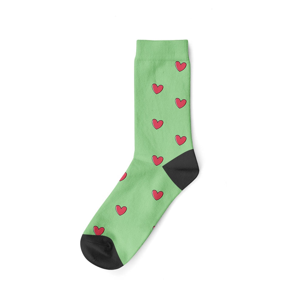 Personalized Cat Socks - Heart-Green