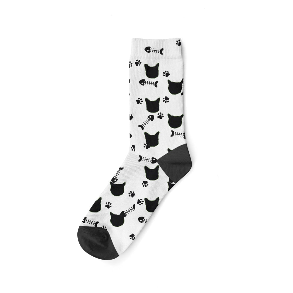 Personalized Cat Socks - Cat-White