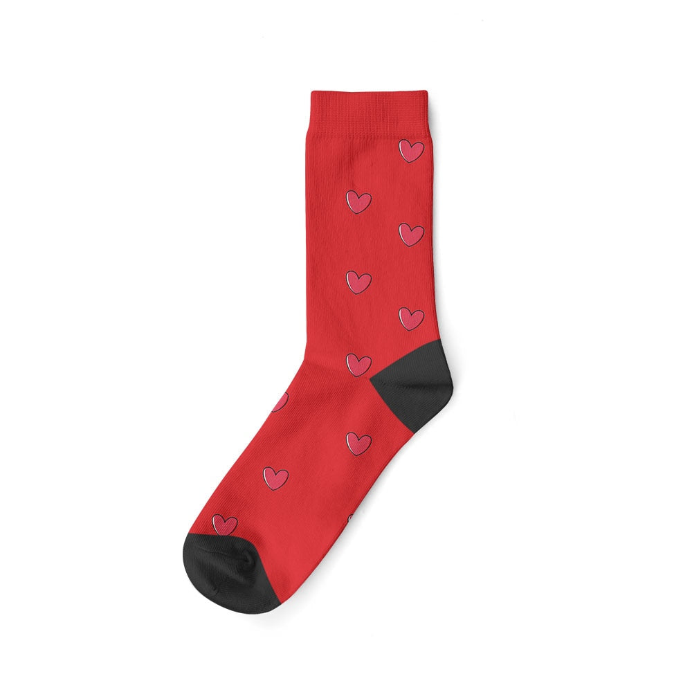 Personalized Cat Socks - Heart-Red