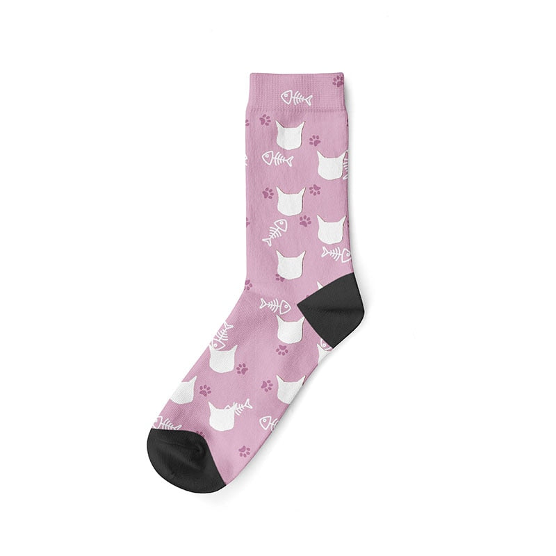 Personalized Cat Socks - Cat-Pink