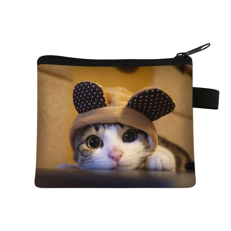 Cat Coin Purse - Brown - Cat purse