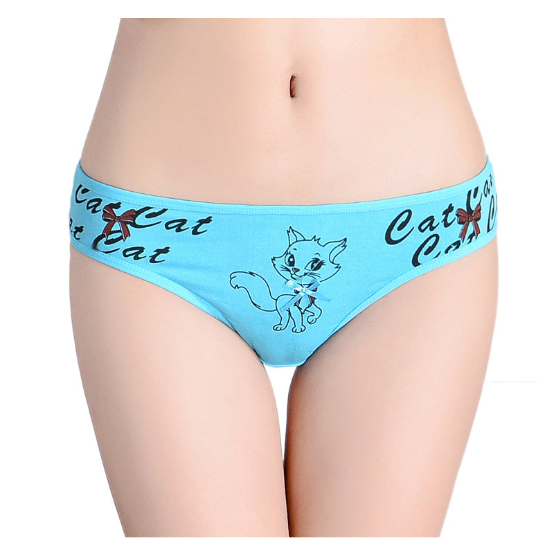 Funny Cat Interesting Dog Anti-glare Hot Female Lingerie Thongs Briefs  Print Underwear For Women Cute Panties For Lady