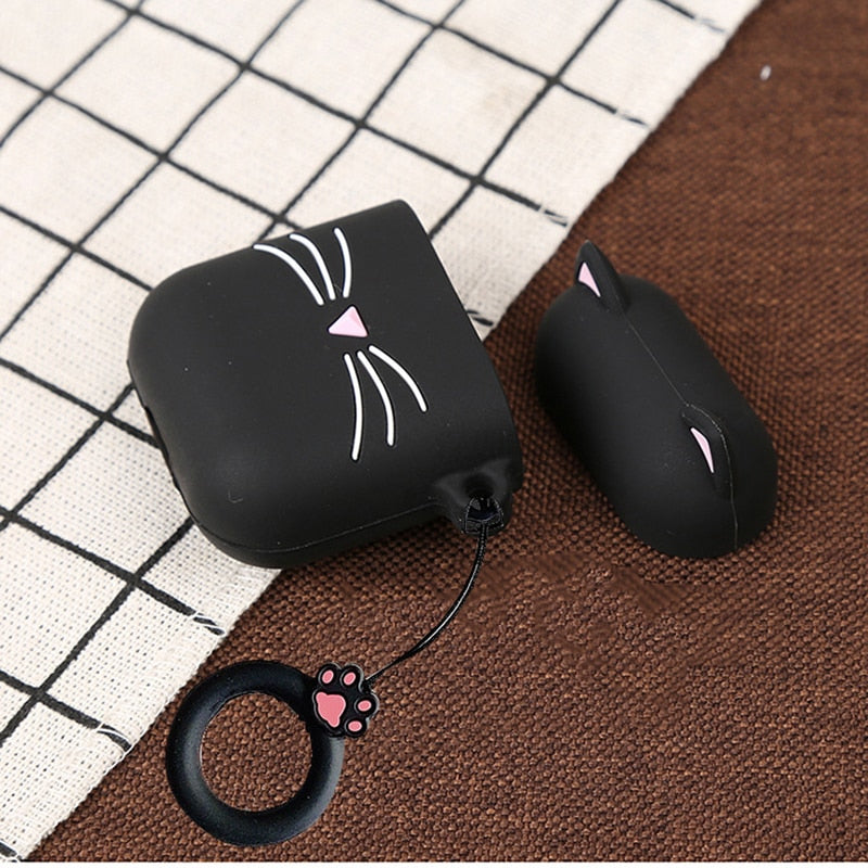 Silicone Cat Airpod Case - For Airpods 1 2 1 - Cat airpod