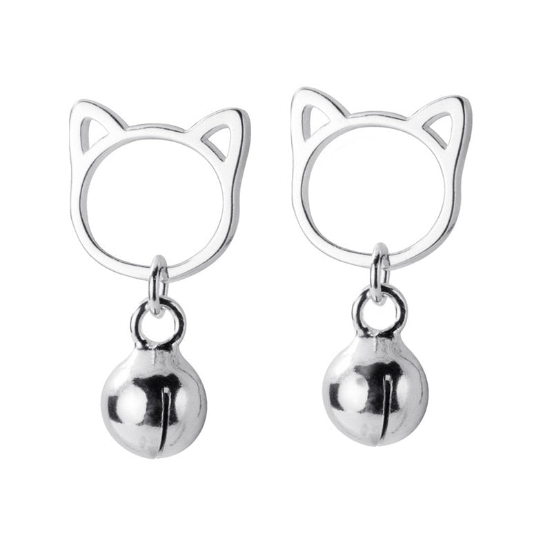Silver Cat Earrings - Cat earrings