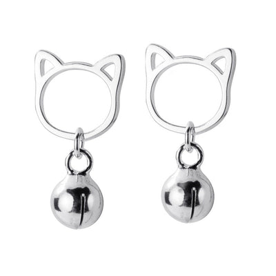 Silver Cat Earrings - Cat earrings