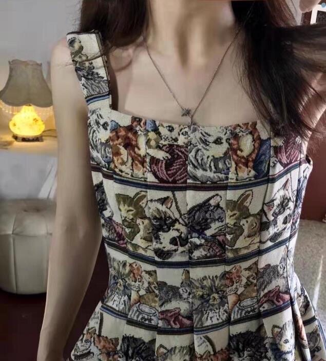 Vintage Cat Dress - Cat Dress