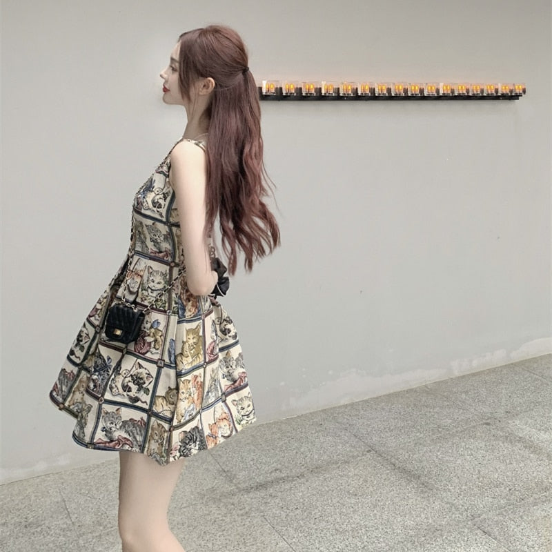 Vintage Cat Dress - Cat Dress