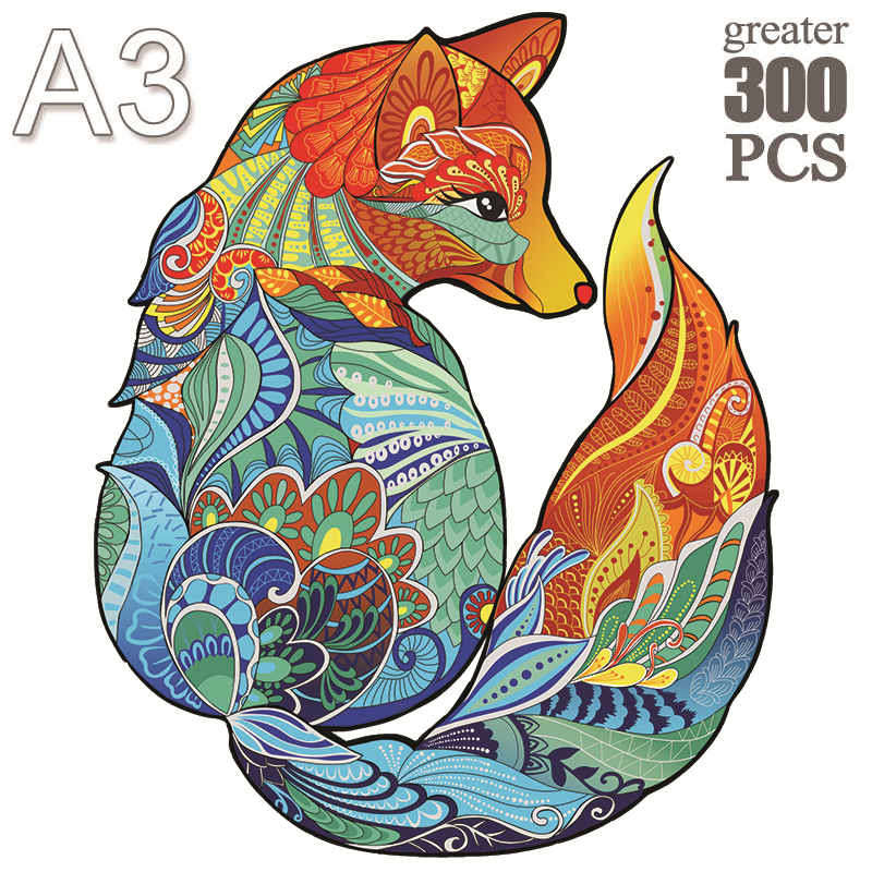 Wooden Animal Jigsaw Puzzle - Fox