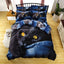 3D Cat Duvet Cover - Blue / 173x218cm 3pcs