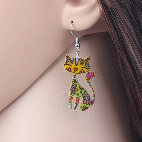 Abstract Cat Earrings - Cat earrings