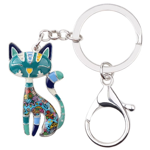 Abstract Cat Keychain - Blue - Cat Keychains