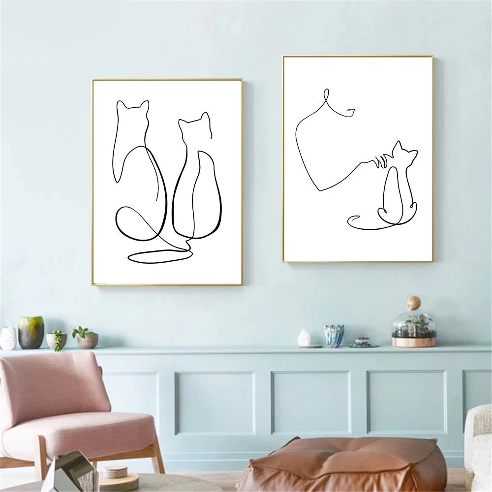 Abstract Cat Wall Art
