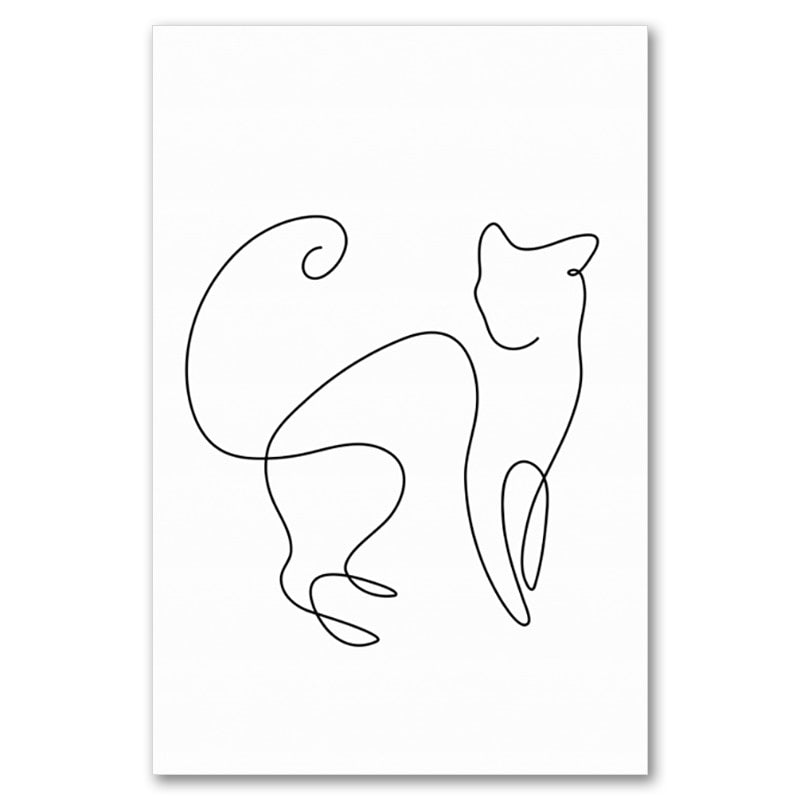 Abstract Cat Wall Art - 20x25cm No Frame / Tail