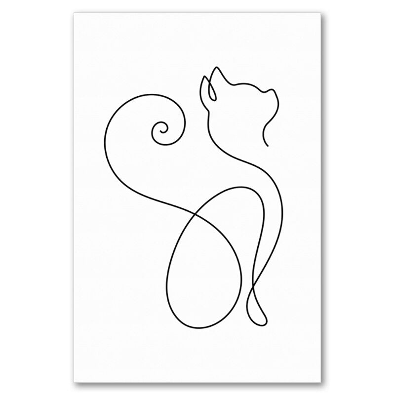 Abstract Cat Wall Art - 20x25cm No Frame / Side