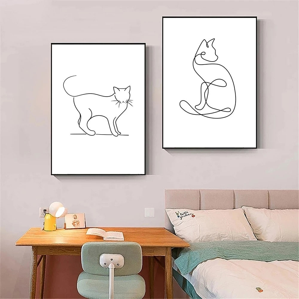 Abstract Cat Wall Art