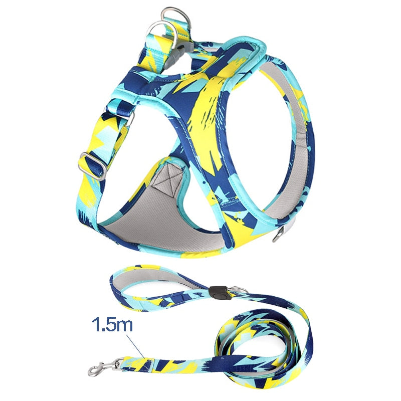 Abstract Secure Cat Harness - Blue / XS - cat harness leash