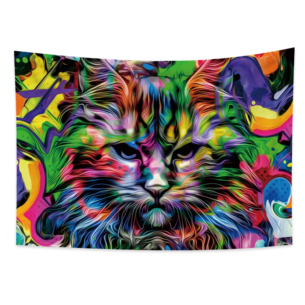 Acid Cat Tapestry - 95x73cm - Cat Tapestry