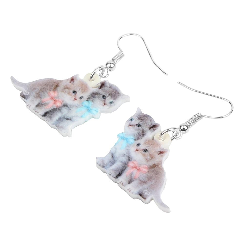 Acrylic Cat Earrings - Cat earrings