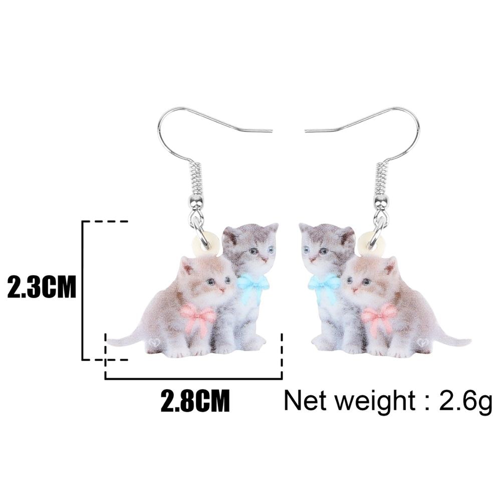 Acrylic Cat Earrings - Cat earrings