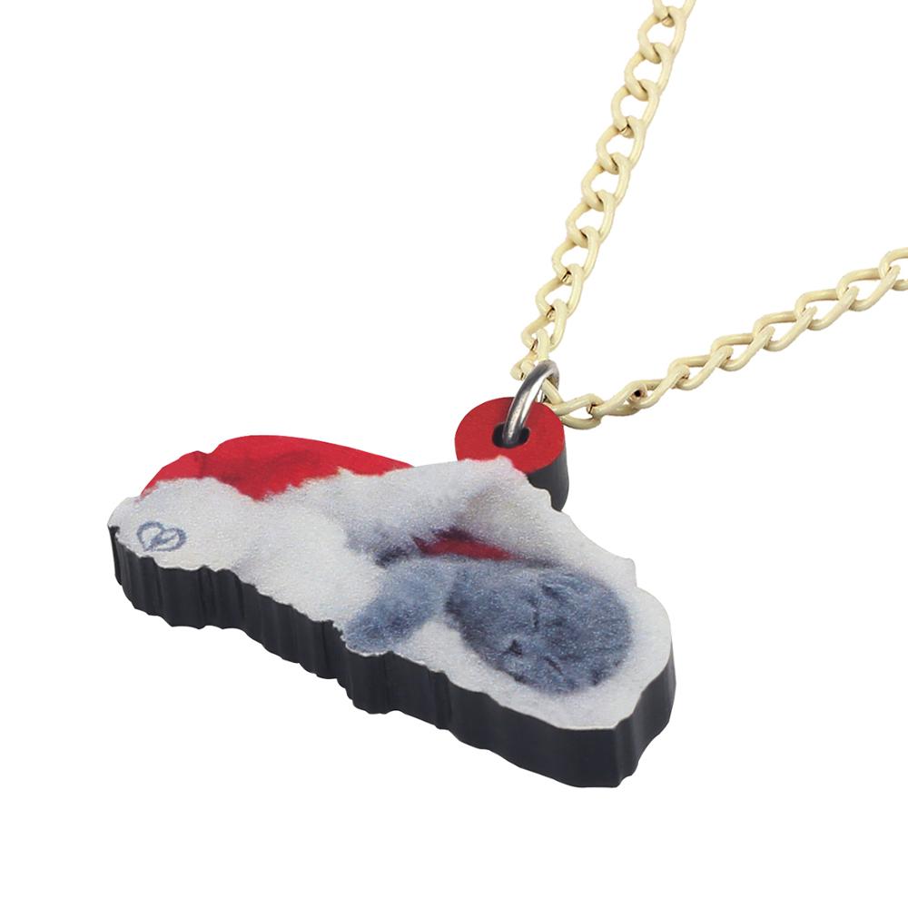 Acrylic Christmas Cat Necklace - Cat necklace