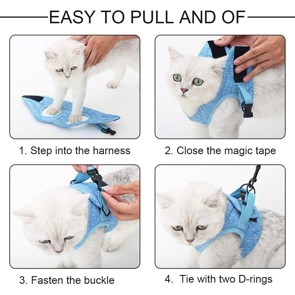 Adjustable Cat Harness - cat harness leash