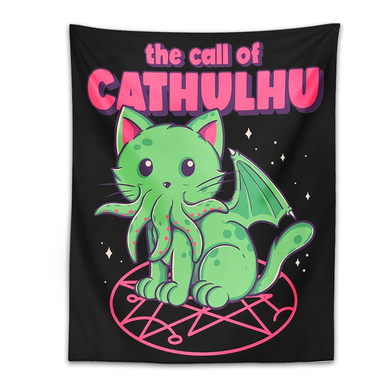 Alien Cat Tapestry - Cat Tapestry