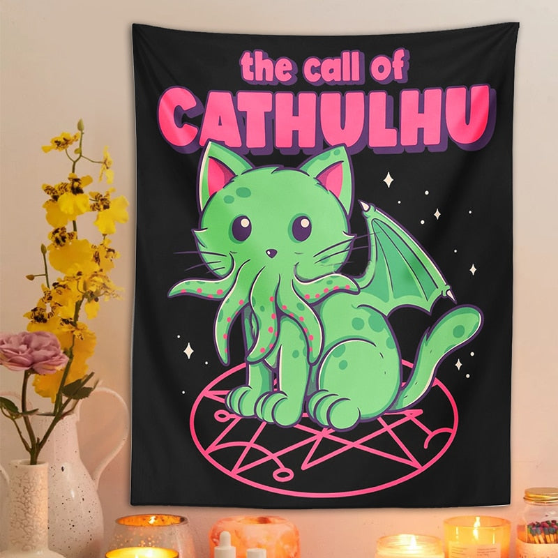 Alien Cat Tapestry - Cat Tapestry