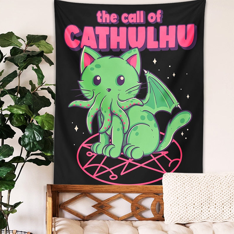 Alien Cat Tapestry - Cat Tapestry