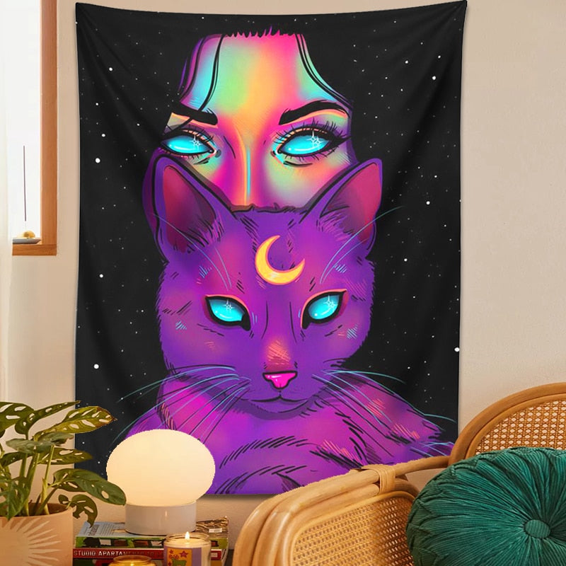 Anime Cat Girl Tapestry - Cat Tapestry