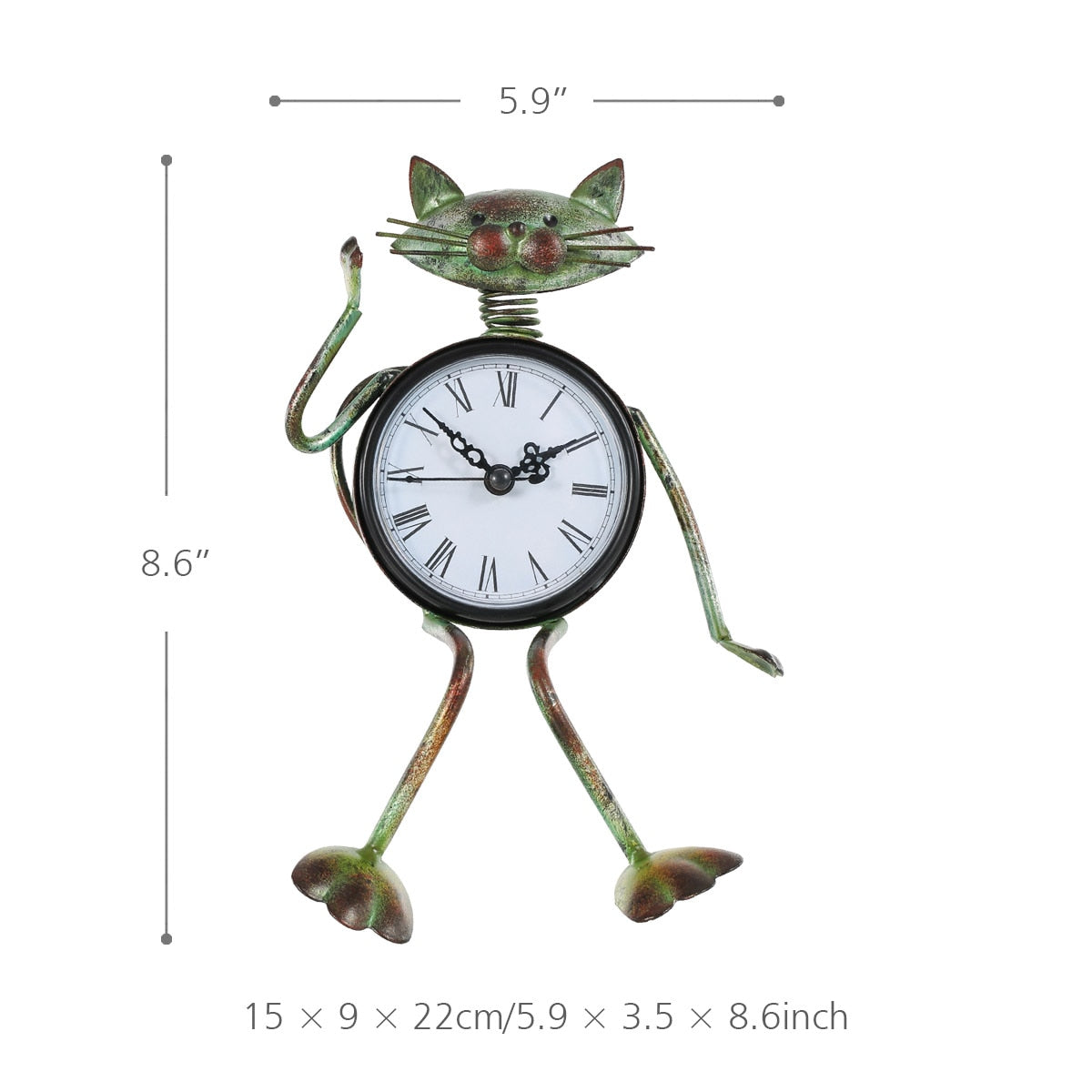 Antique Cat Clock - Vintage / United States