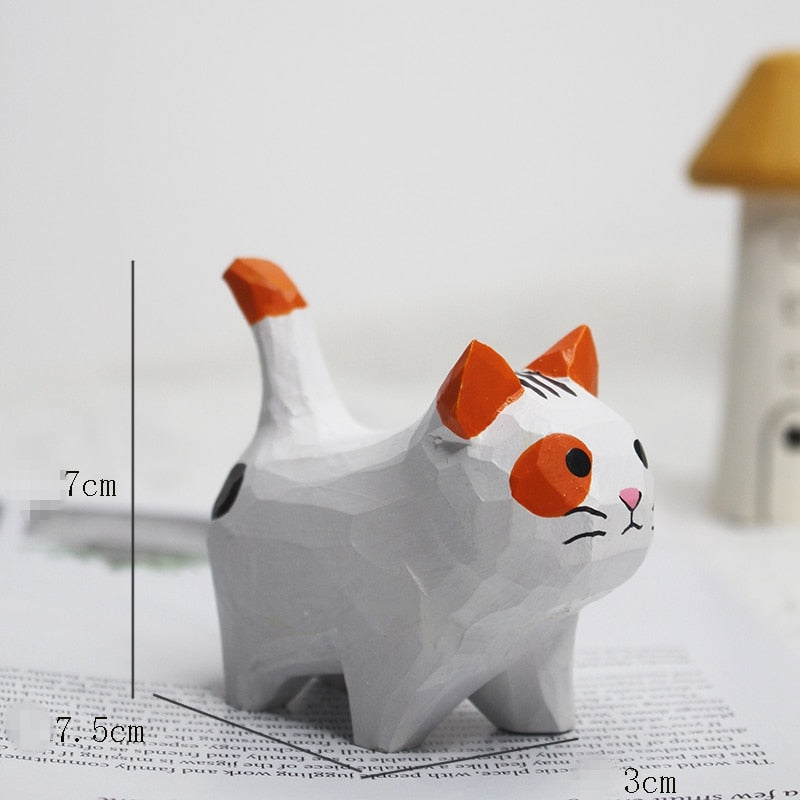 Antique Cat Figurines - Orange and White