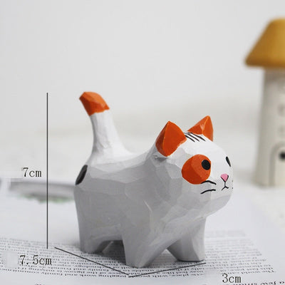 Antique Cat Figurines - Orange and White