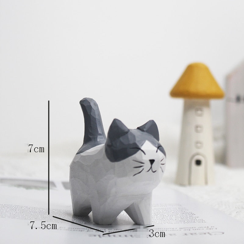 Antique Cat Figurines - Black and White