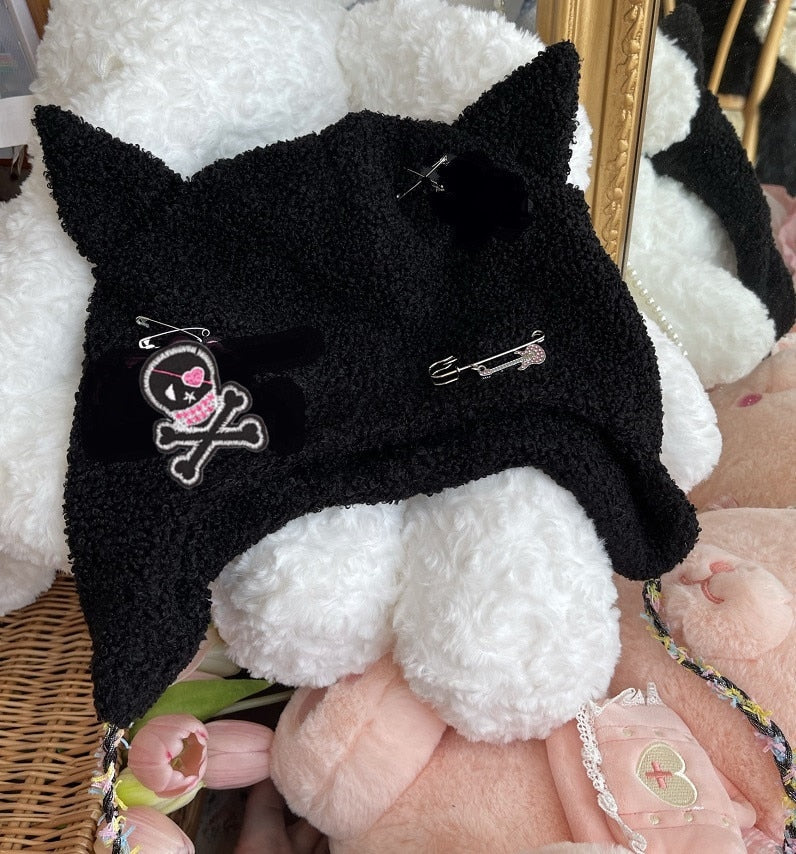Arctic Cat Beanie - Black Pink Skull / One Size - Cat beanie